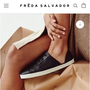 BNIB Freda Salvador Eda D’Orsay Sneaker in Black Calf leather, size 8